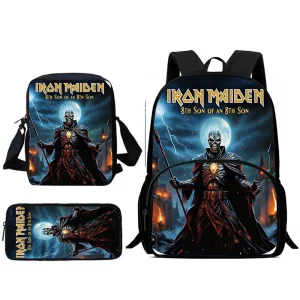 Zaini per bambini Borsa a tracolla in metallo M-maidens Band I-irons Astuccio per matite Borse da scuola di grande capacità per ragazzi e ragazze Miglior regalo 1