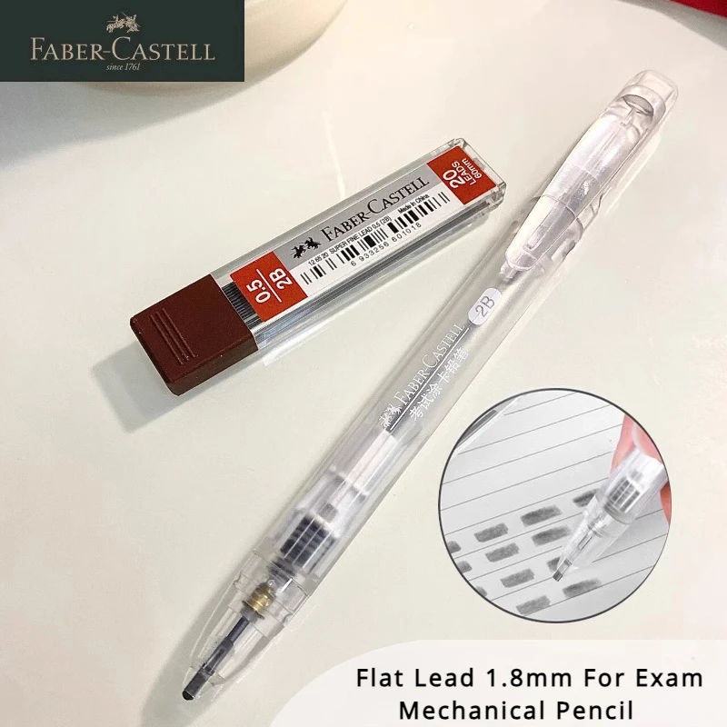 FABER CASTELL Piombo Piatto 1.8mm Per Esame Matita Meccanica 2B Set Con Ricariche, Gomma Bozza Disegno Arte Schizzi Calligrafia 2