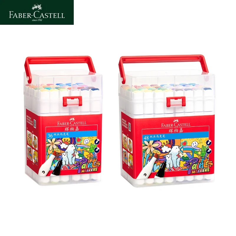 Faber-Castell pennarello oleoso a doppia estremità facile da colorare ceramica dipinta a mano impermeabile fai da te/Graffiti 36/48 colori in scatola 6