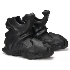 Nuovi stivali da uomo neri Design da uomo Marchio di lusso Piattaforma di alta qualità che aumenta gli stivali da cavaliere punk rock alla caviglia alla moda originali 1