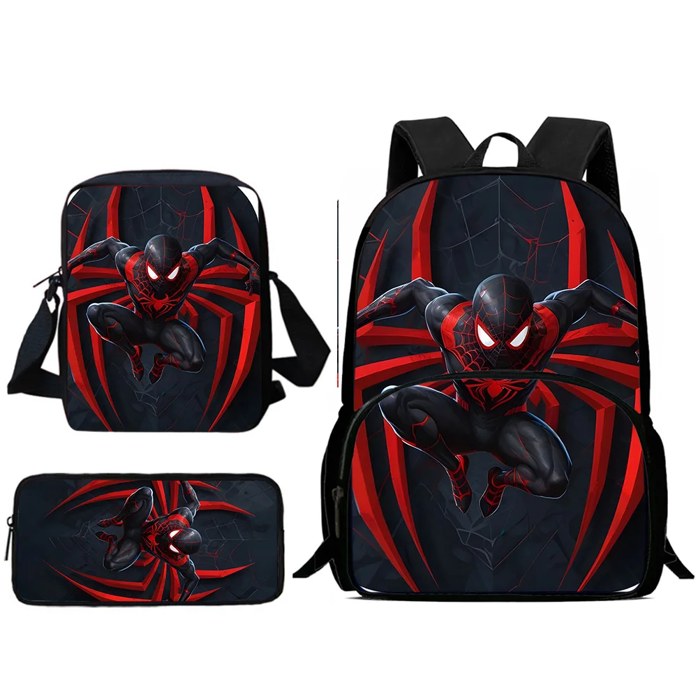 Set da pezzi anime Spiders-man Zaini per bambini Borsa a tracolla Astuccio per matite Borse da scuola per alunni di grande capacità per ragazzi e ragazze Miglior regalo 1