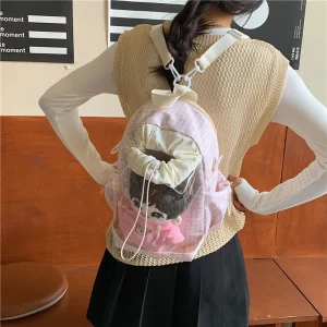 Borse a tracolla in gelatina stile coreano Zaini moda casual e versatili Grande capacità per studenti delle scuole Texture Ita Bag 1