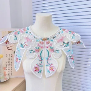 Colletto falso ricamato in stile cinese per donna elegante colletto staccabile Hanfu Costume Faux Collar accessori Chic 1