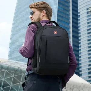 Zaino per laptop da uomo SWISS Borsa USB antifurto impermeabile Zaino da scuola di moda di grande capacità Zaino da viaggio Zaino Mochila 1