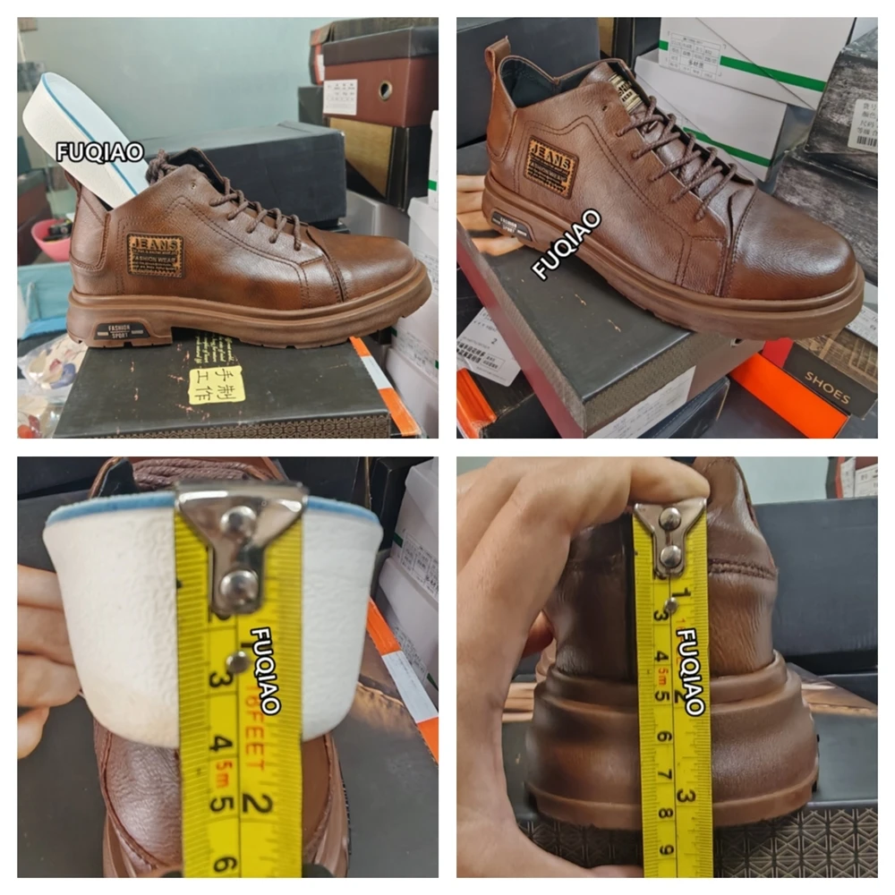 Scarpe rialzanti da uomo in vera pelle Comfort Lace Up Scarpe casual con ascensore Commerce Soletta traspirante per aumento di altezza 8CM Sport 2