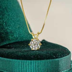 Collana da donna di lusso in vero oro 18 carati al 100% D Colore Moissanite Collana con ciondolo con diamanti Borsa quadrata Collana con borsa rotonda 1