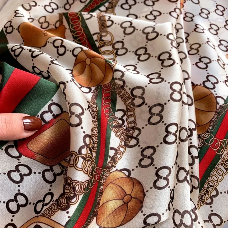 90 × 180 cm Estate Nuova Moda Simulazione Sciarpa di Seta Versatile Sottile Sciarpe di Seta di Gelso Scialle da Donna di Grande Nome Protezione Solare 4