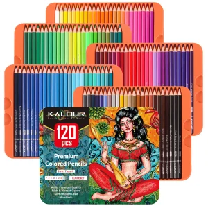 KALOUR 120 colori matite colorate a olio set in legno morbido disegno schizzo matita scatola di latta per bambini adulti matita artistica materiale scolastico 1