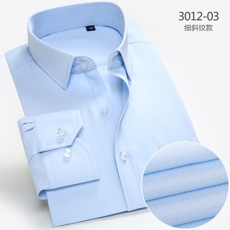 2025 Camicia a righe da uomo a maniche lunghe Business Office Abbigliamento da lavoro casual Comfort Fit Camicie classiche solide Primavera Autunno Top per uomo 6