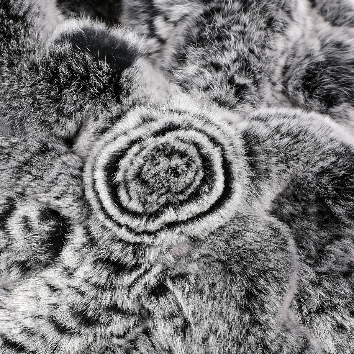 BOONJOVIA Sciarpe da donna in pelliccia di coniglio Rex per la stagione fredda, vera pelliccia, soffice sciarpa avvolge il design con volant 5