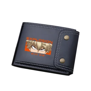 Anime My Hero Academia Portafogli corti Porta carte d'identità Bakugou Katsuki Portamonete in pelle Pu Borse per soldi per cartoni animati Pochette per ragazzi 1