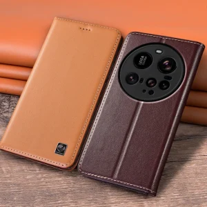 Custodia Flip per XIAOMI Mi 15 Ultra 15Ultra 5G Custodia magnetica in vera pelle di lusso Pelle bovina Napa Texture Tasca per carte Custodie a portafoglio 1