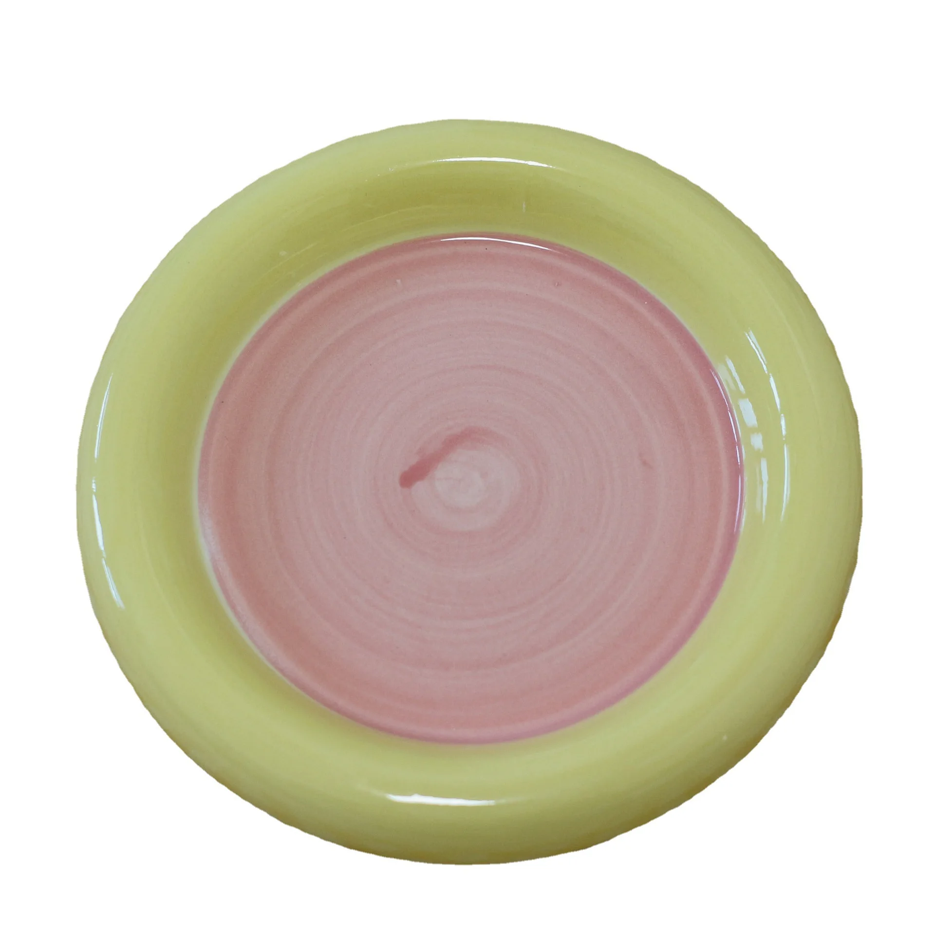 Piatto rotondo in ceramica Piatto per cibo occidentale dai bordi spessi Piatto per snack creativo Stoviglie europee Utensili da cucina per corso principale in ceramica 5