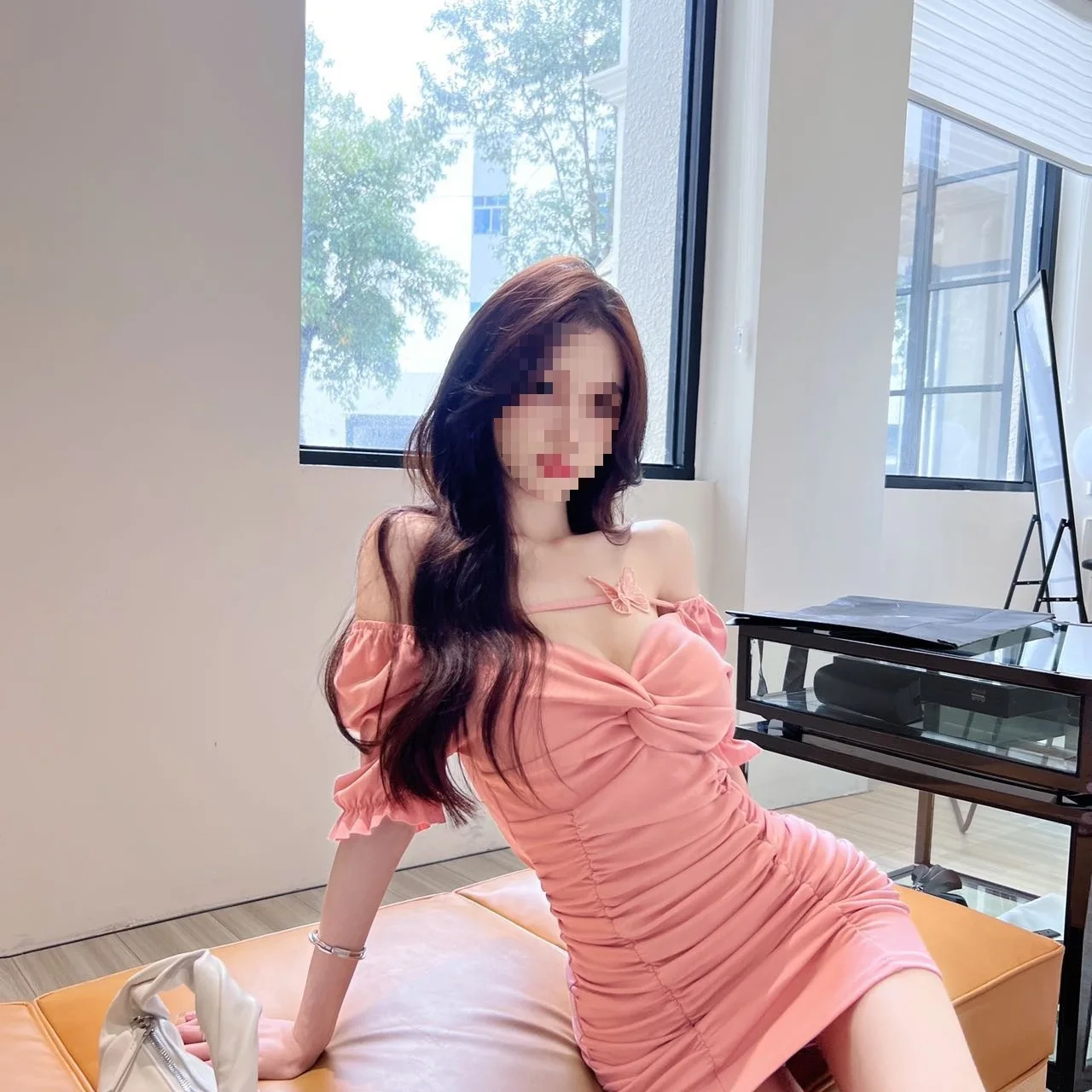 Abito rosa sexy a maniche corte Gonna aderente attillata a pieghe taglio basso per il lavoro di night club Abito estivo in stile cinese retrò 4