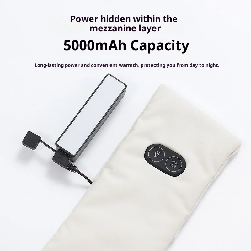 Sciarpa riscaldante elettrica USB per donna uomo scaldacollo in pile lavabile non inclusa batteria per campeggio all'aperto ufficio inverno 3