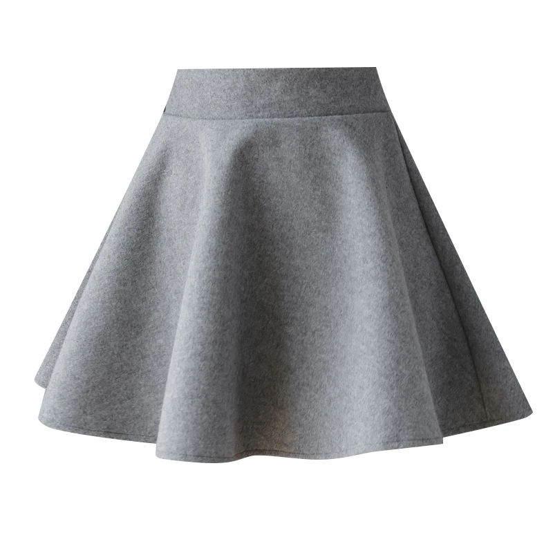 Moda Streetwear Gonne invernali in lana Donna Minigonna a pieghe con elastico in vita con pantaloncini A-Line School Girl Kawaii Faldas 6