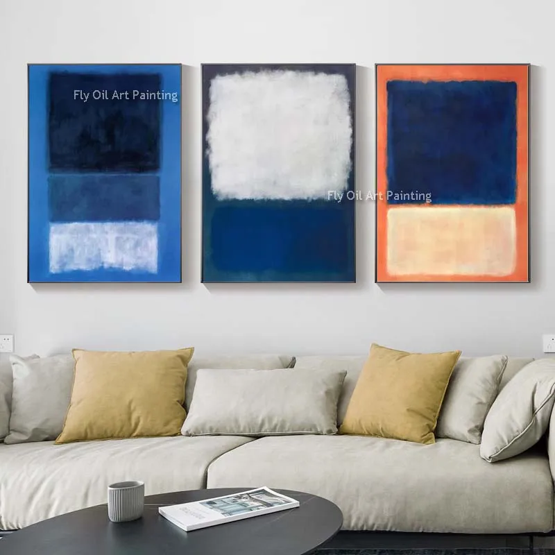 100% fatto a mano copia Mark Rothko dipinti famosi Modern Abstract Art portico Decor Canvas Oil Painting Simple Large-size murale 2