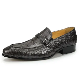 Scarpe mocassini da uomo con stampa serpente slip on scarpe casual da ufficio in pelle da ufficio comode resistenti all'usura di lusso colore nero grigio 1
