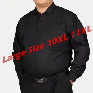 Camicia da ufficio da uomo d'affari manica lunga tinta unita moda semplice rosa giallo blu taglia super grande 8XL-9XL-10XL-11XL appuntamenti 1