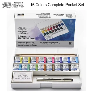 Winsor & Newton Cotman 16 colori pittura ad acquerello Set completo tascabile pigmento Color acqua 1