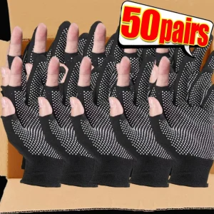 Guanti in nylon touchscreen antiscivolo Uomo Donna Estate Outdoor Equitazione Sport Fitness Traspirante Protezione solare antiscivolo Guanti mezze dita 1