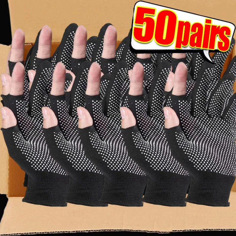 Guanti in nylon touchscreen antiscivolo Uomo Donna Estate Outdoor Equitazione Sport Fitness Traspirante Protezione solare antiscivolo Guanti mezze dita 1