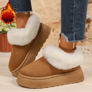 Moda Scarpe da donna con suola spessa 2025 Inverno Nuove donne Stivali da neve rotondi Comfort Stivaletti da donna con suola morbida Zapatos De Mujer 1