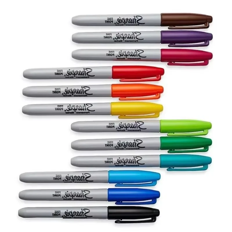Pennarello permanente Sharpie a 8 colori Pennarello industriale senza polvere 1.0mm Penna per tatuaggio da laboratorio Forniture di cancelleria per arte 4