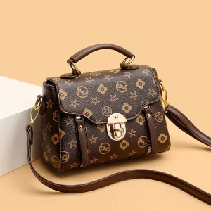 Borsa da donna alla moda in vera pelle - Borsa quadrata piccola stampata, borsa a tracolla stile coreano, borsa a tracolla morbida, borsa alla moda 1