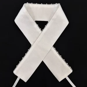 Collare finto Hanfu con perline Donna bianca Stage staccabile 1