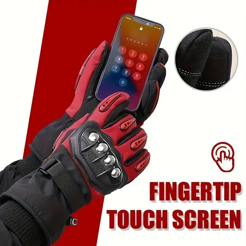 Guanti da moto antivento impermeabili da corsa in pelle calda invernale per ciclismo, bicicletta, equitazione, guanti di protezione dal freddo 3