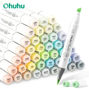 Ohuhu Honolulu Nuovo 48 Colori Pastello Pennarello Set Alcol Art Marker Fioritura Doppia Punta Schizzi Disegno Scuola Art Supplie 1