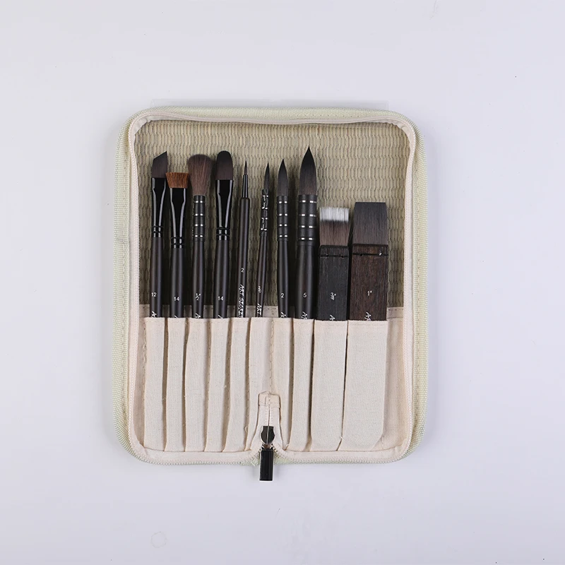 Artsecret 999 Pennello acrilico per acquerello Capelli sintetici Ghiera in alluminio Manico in legno Strumenti artistici multifunzione 1