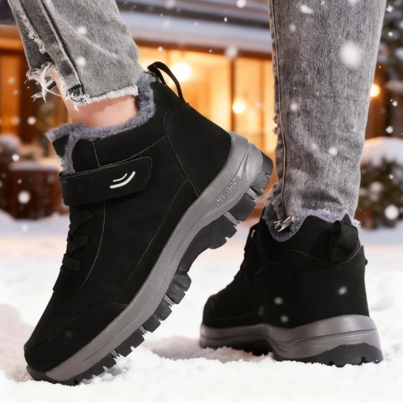 Scarpe da ginnastica da donna alla moda per l'autunno e l'inverno Comfort foderate antiscivolo con suola morbida Scarpe per anziani Nuove scarpe da ginnastica piatte da passeggio calde 2