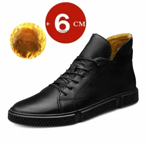 Scarpe da uomo con ascensore per l'autunno e l'inverno Stivali con rialzo per altezza interna 6 cm Scarpe casual da lavoro da uomo in vera pelle 1