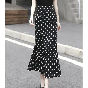 Moda stampata elegante borsa anca floreale sirena gonne abbigliamento donna 2025 estate nuove gonne a vita alta con cerniera da donna allentate da ufficio 1