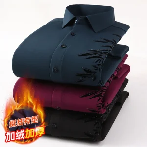 Camicia da uomo in pile e maniche lunghe ispessita per l'inverno casual, morbida e delicata sulla pelle, alla moda, di alta qualità e versatile 1