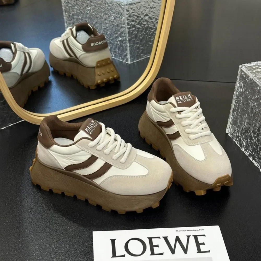 Nuove donne Mesh traspirante Sneakers con plateau Donna Casual Lace Up Outdoor Scarpe da donna Sneakers basse moda Zapatos De Mujer 6