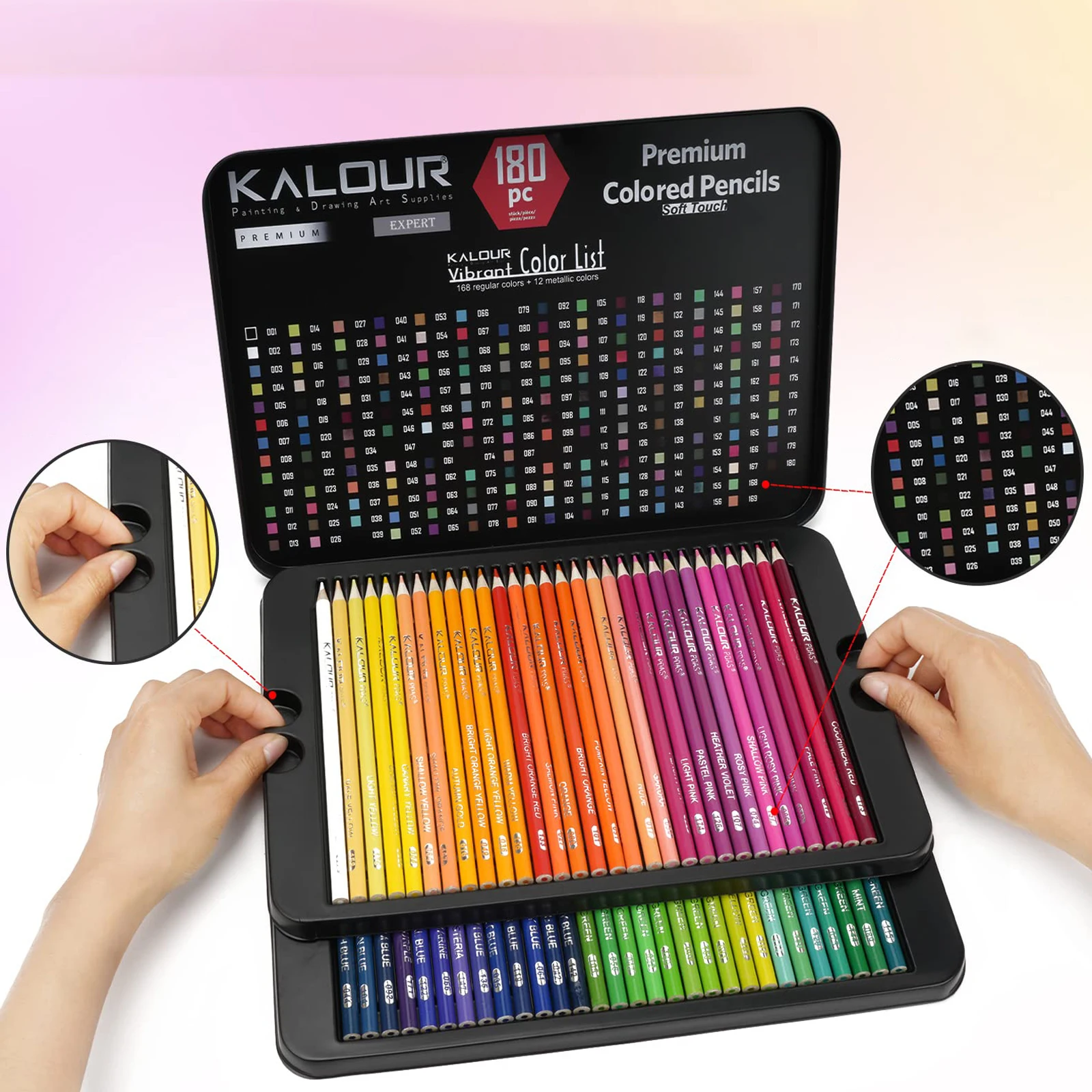 KALOUR 180 colori Set di matite colorate professionali Fine Art Disegno Set di matite a olio non tossiche per schizzi Matita da colorare 6