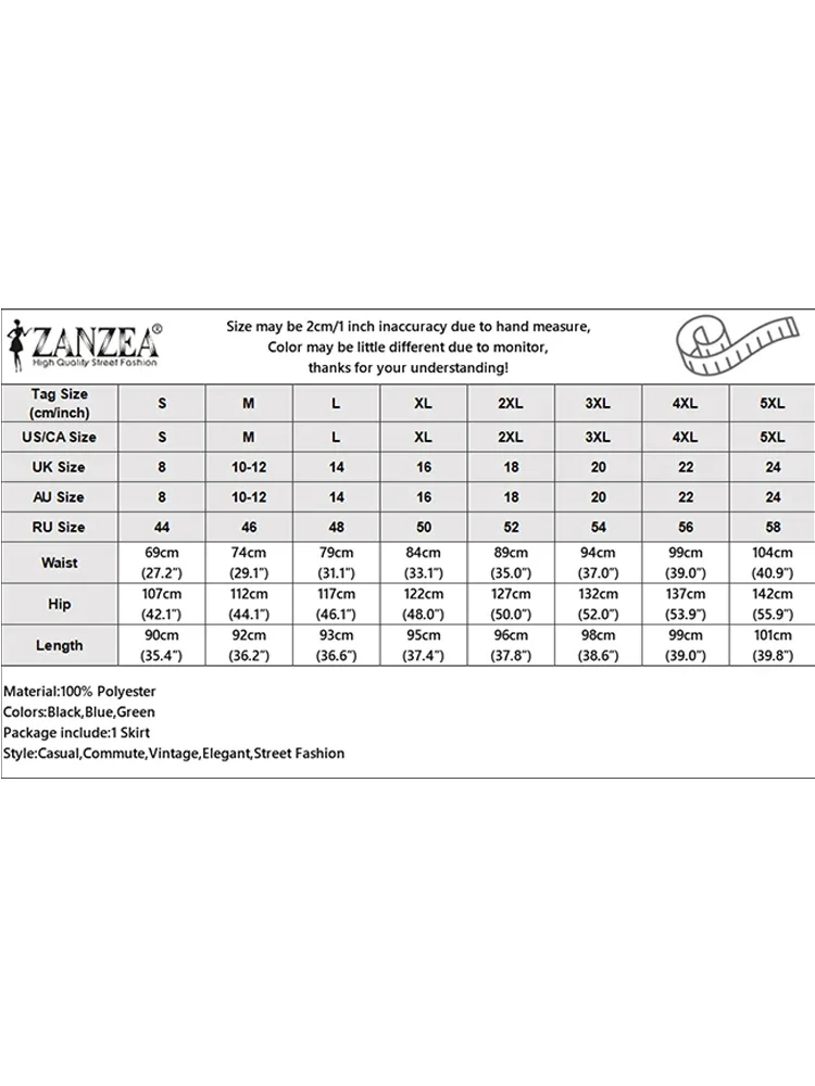 ZANZEA Vacanza di Modo Faldas Mujer Casual Donne di Colore Solido A Vita Alta Jupe Femmes Elegante Pendolarismo A Pieghe Frontale Midi Gonne 6