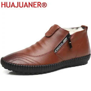 2025 Scarpe invernali in lana naturale da uomo Stivali da neve più caldi in vera pelle Army Homme Walking Botas Hombre Stivali con plateau 1