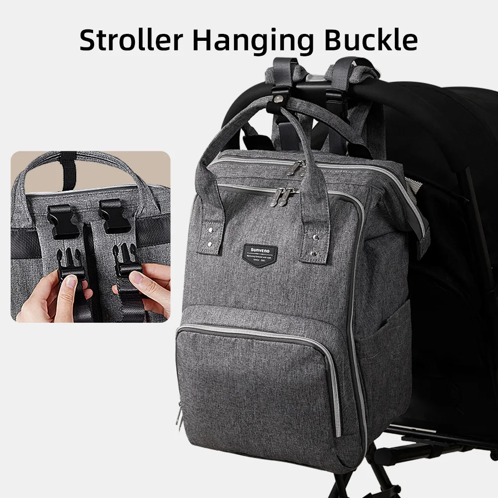 Borsa per zaino per pannolini Borsa per mummia di grande capacità Borse per pannolini da viaggio all'aperto impermeabili multifunzione 3