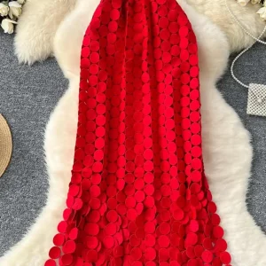 Gonna a tubino da donna scava fuori nappa a pois autunno nuova vita alta dimagrante media lunghezza dritto partito sexy gonne femminili SK008 1