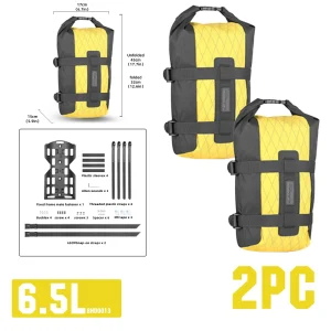 Borsa per forcella per bici Rhinowalk 2 pezzi, borse per bici aggiornate a sgancio rapido con fodera impermeabile, borse per bagagli da viaggio a lunga distanza 1