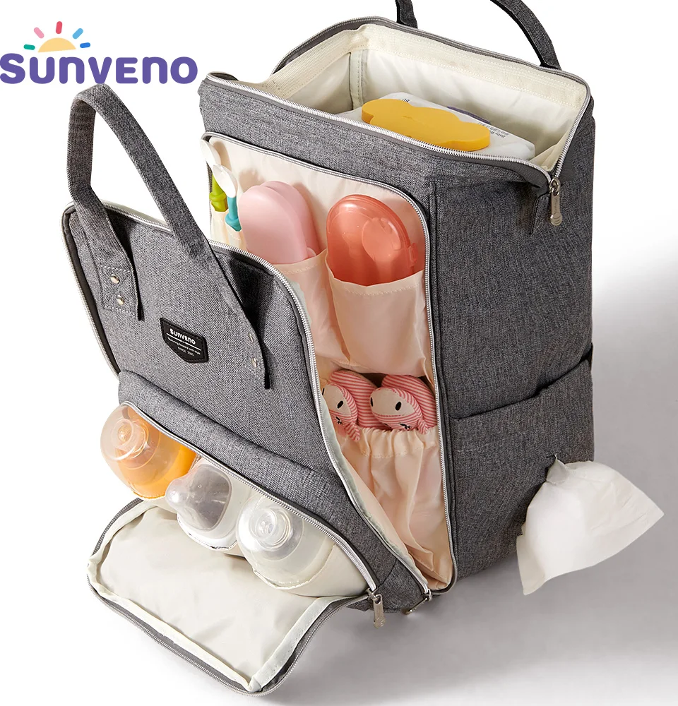 Borsa per zaino per pannolini Borsa per mummia di grande capacità Borse per pannolini da viaggio all'aperto impermeabili multifunzione 1