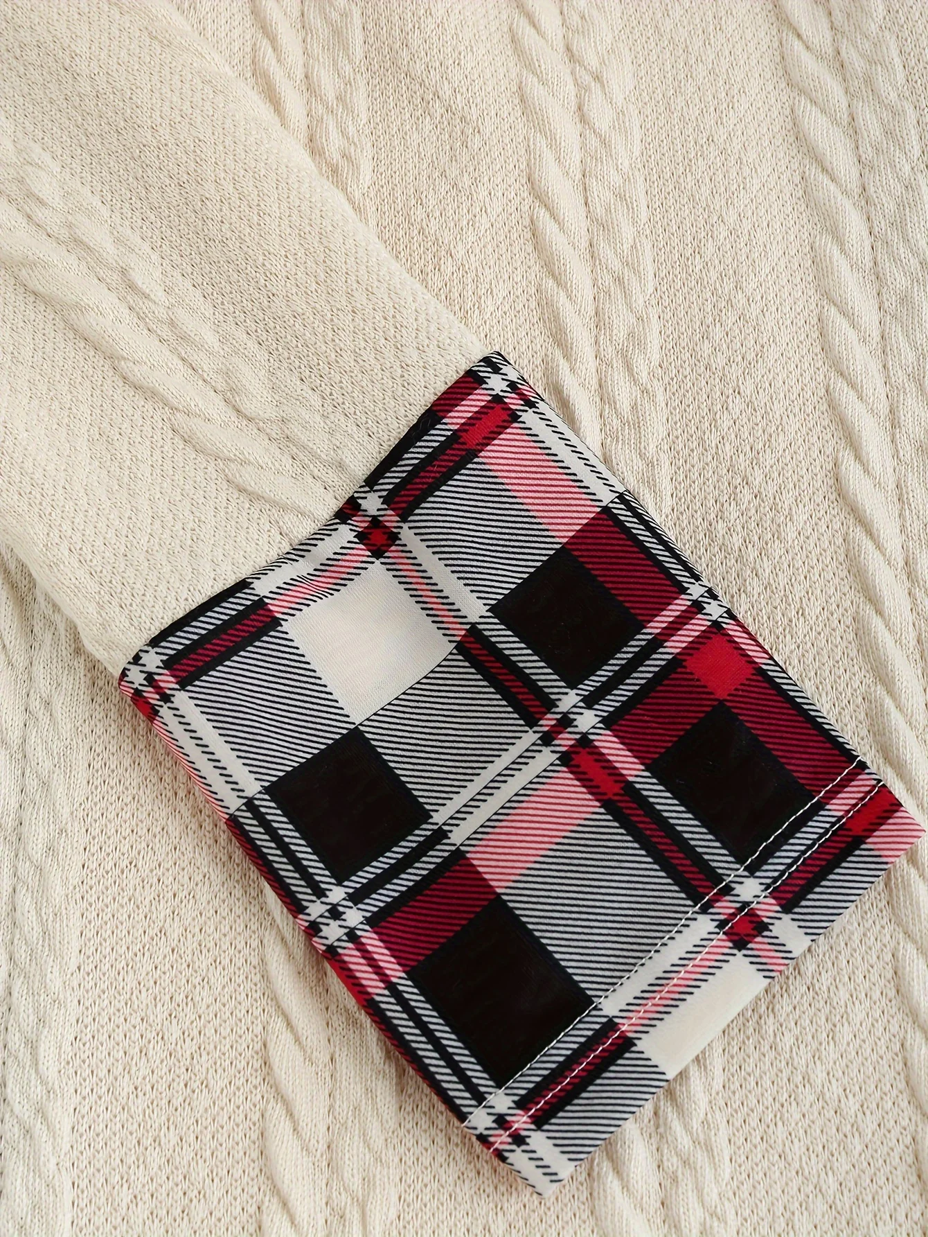 Abito con cappuccio lavorato a maglia con stampa scozzese cuciture finte fibbia a vita alta manica lunga abito a trapezio femminile 4