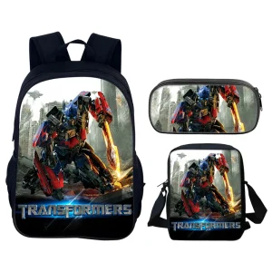 Zaino per bambini T-Transformers, borse a tracolla, borse per matite, zaino scolastico leggero, zaino da campeggio di grande capacità 1