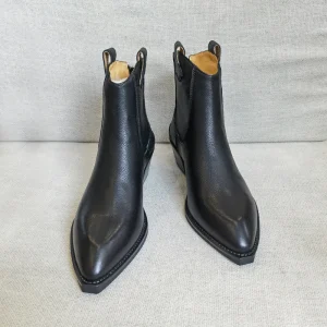 Stivaletti Chelsea classici autunnali 2025 per donna Stivaletti con zeppa in vera pelle con punta a punta Stivali da cowboy semplici e comodi 1