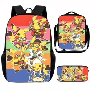Zaino scolastico per bambini Cartoon P-poke-mons, borse per il pranzo, borse per matite, borse per la scuola per ragazzi e ragazze, miglior regalo 1