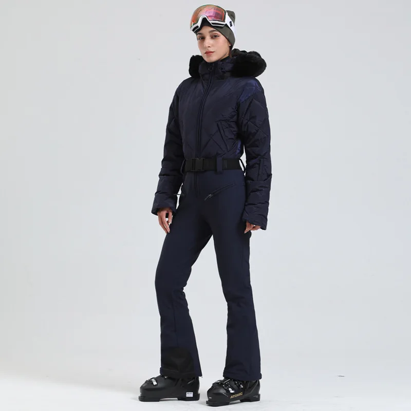 Gsou Snow Winter Donna Warm Down Snowsuit Sci all'aperto Caldo impermeabile antivento Snowboard Tuta intera Tuta da sci alla moda 4